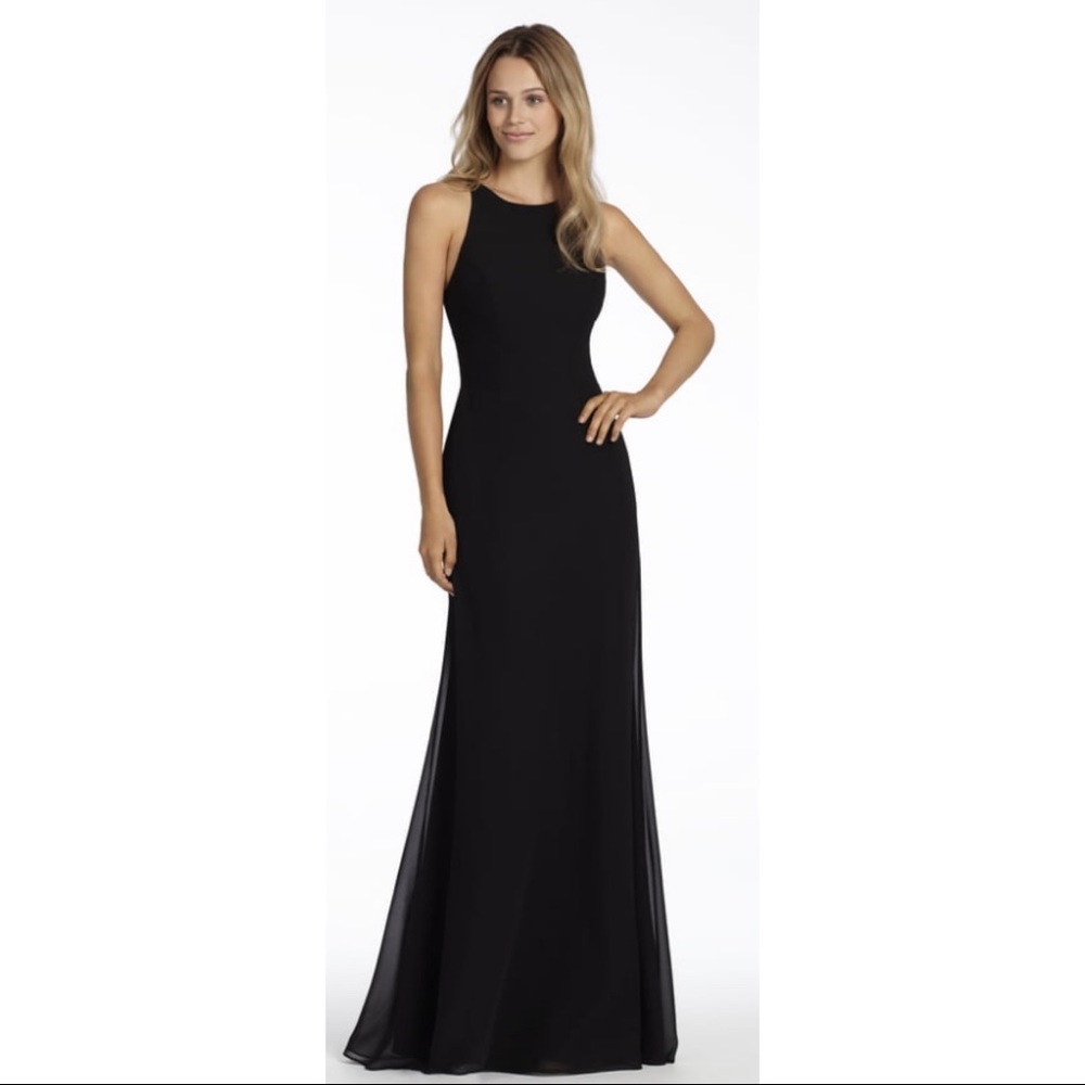 Hayley Paige Occasions Indigo Chiffon Gown